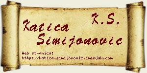 Katica Simijonović vizit kartica